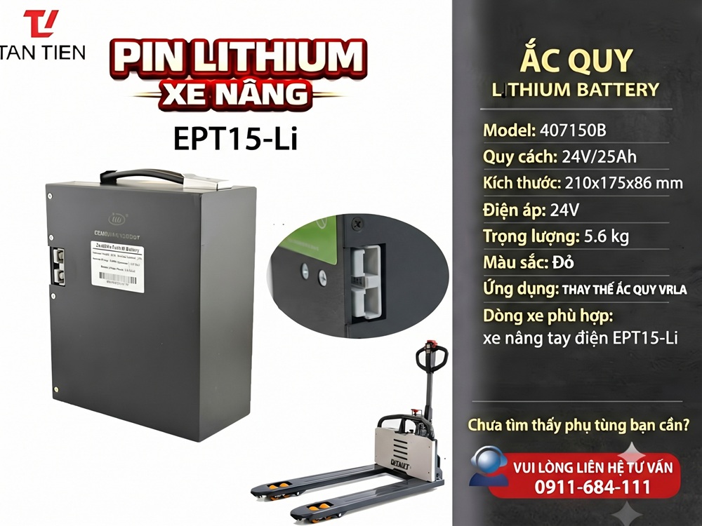 Pin Lithium Xe Nâng EPT15-Li 24V/25Ah